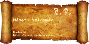 Németh Valdemár névjegykártya